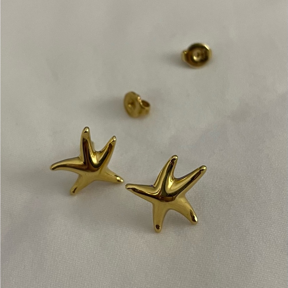 Tiffany & Co. Elsa Peretti 18K Gold Starfish Earrings
